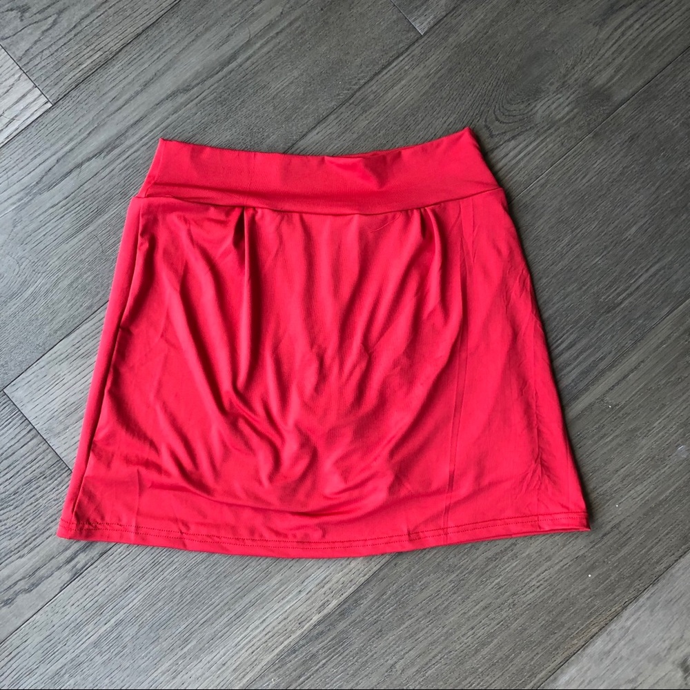 red athletic skirt
